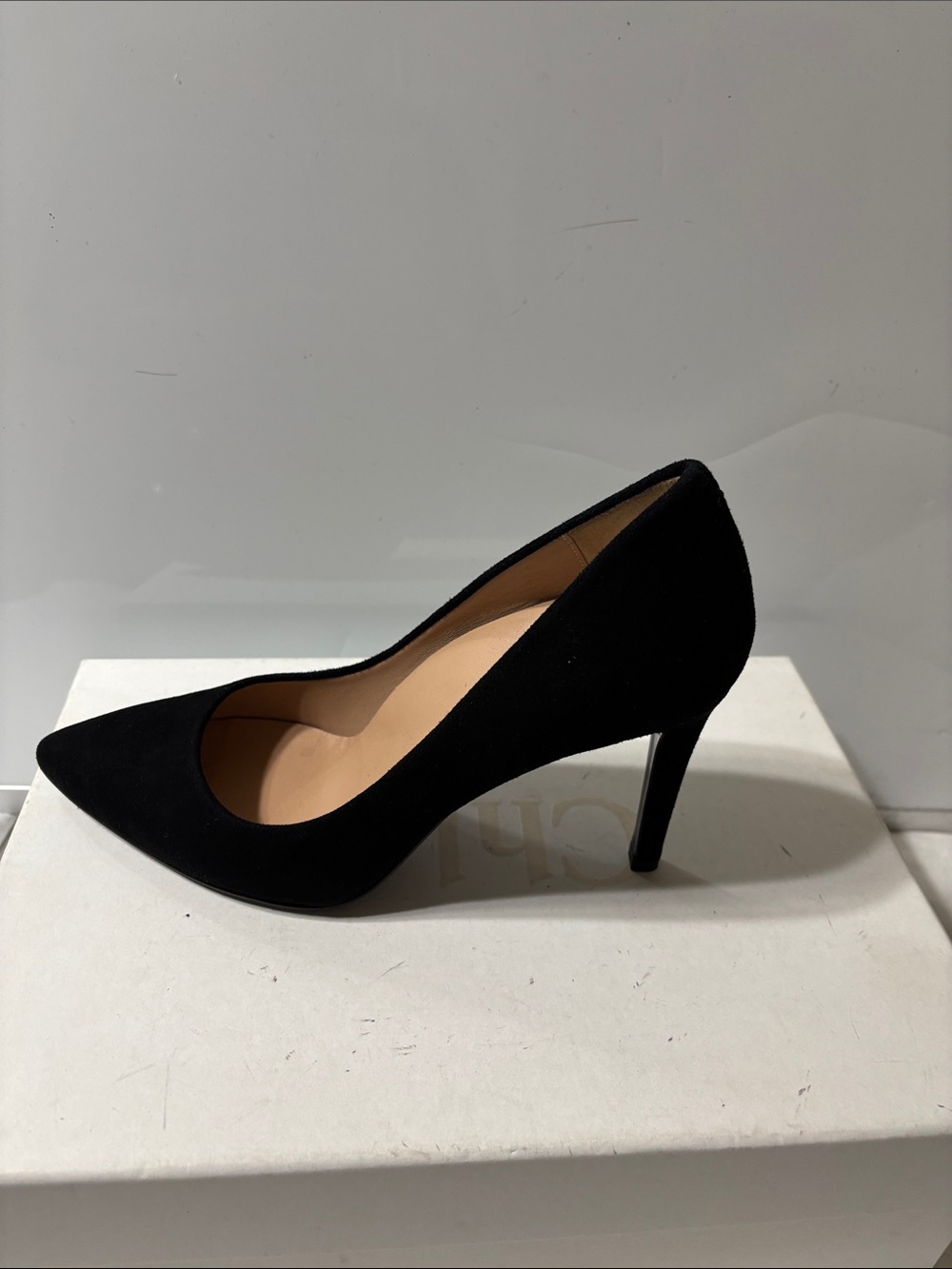 Inez Lola Black Pointed Suede Pumps with leather sole. Made in Spain. NWOT - Picture 6 of 10